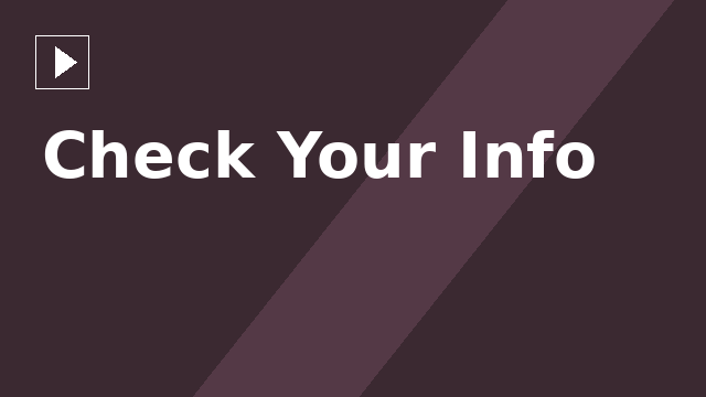 Check Your Info
